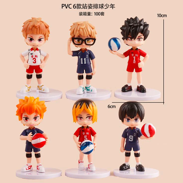 Haikyuu Chibi Volleyball Team Set of 6 Haikyu Action Figures