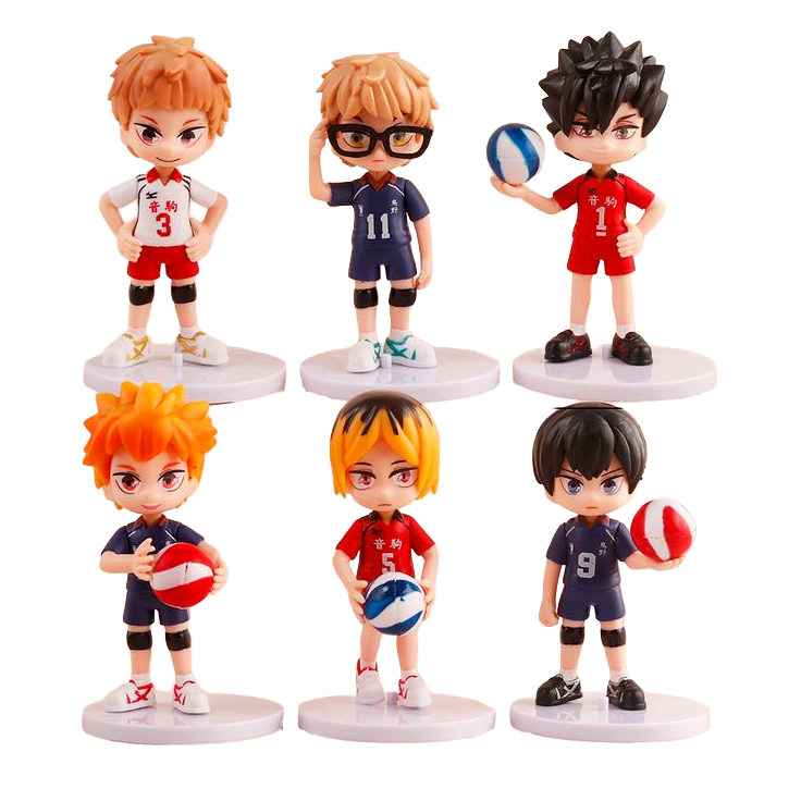 Haikyuu Chibi Volleyball Team Set of 6 Haikyu Action Figures