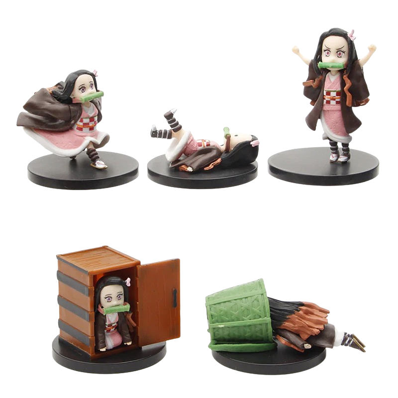 Nezuko Figures – Playing, Running & Cute Poses Set of 5