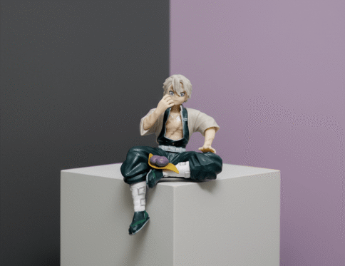 Demon Slayer Action Figure – Sanemi Shinazugawa Sitting Pose Collectible