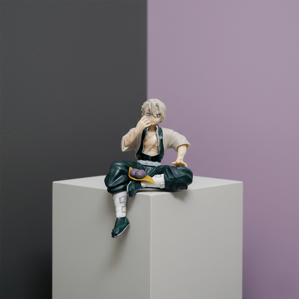 Demon Slayer Action Figure – Sanemi Shinazugawa Sitting Pose Collectible