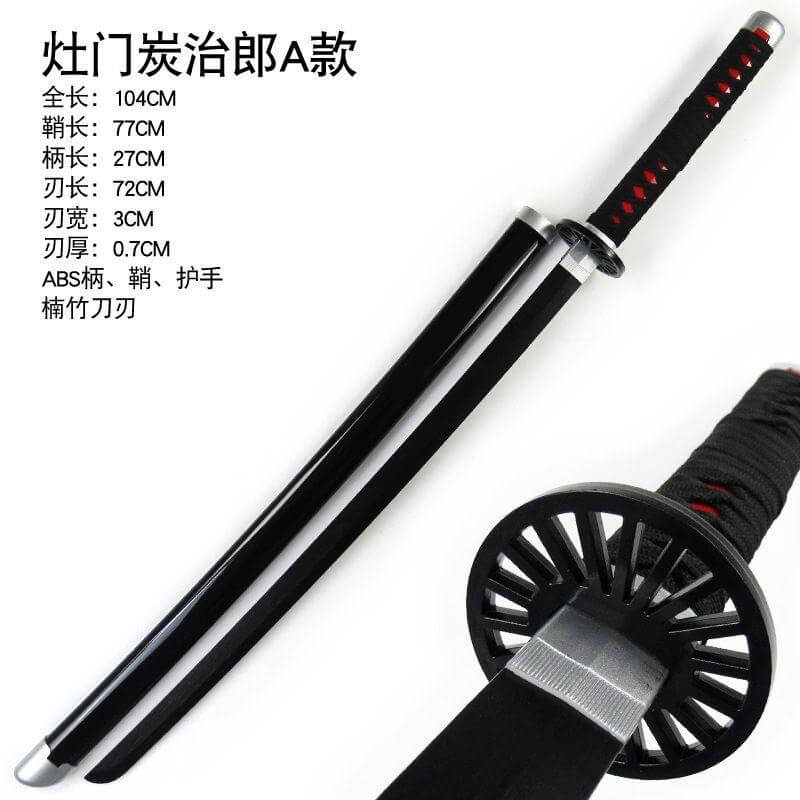 Demon Slayer Katana – Tanjiro Black Blade Sword Replica