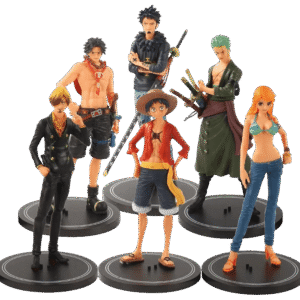 One Piece Action Figure Set – 6 Characters 18 cm Collectible Figures