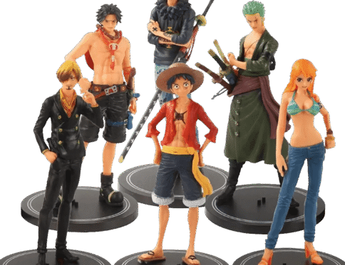 One Piece Action Figure Set – 6 Characters 18 cm Collectible Figures