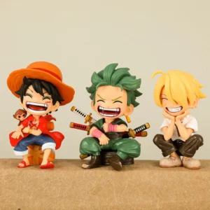 Luffy Zoro Sanji Chibi Sitting One Piece Action Figure