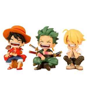 Luffy Zoro Sanji Chibi Sitting One Piece Action Figure