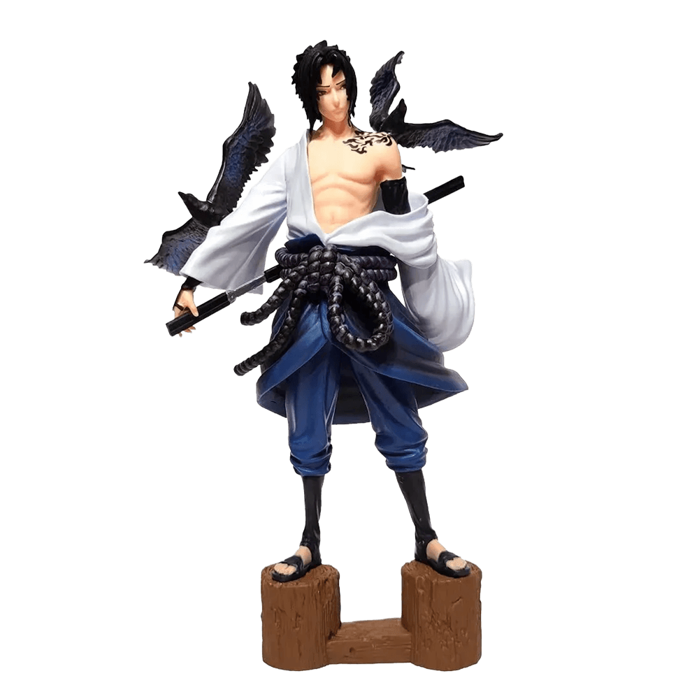 Sasuke Action Figure – Standing on Wood Naruto Anime Collectible